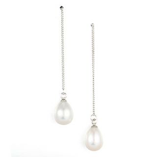 Beautiful Sterling Silver With Imitation Pearl Earrings