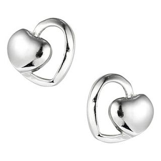 Gorgeous Sterling Silver Love Cut Stud Earrings