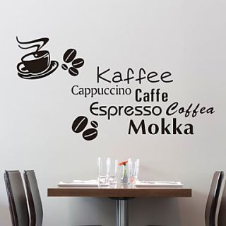 Words Kinds of Coffee Wall Stickers