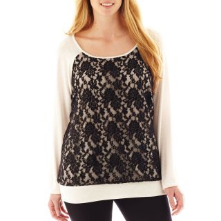Alyx Long Sleeve Lace Front Top, Ivory