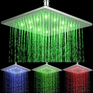 Rectangular Temperature controlled 3 Colors LED Shower Head