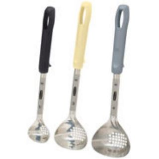 Rubbermaid 2 oz Stainless Perforated Portioning Spoon w/ Blue Handle