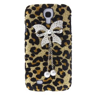 Tassels Pearl and Leopard Print Pattern Hard Back Cover Case for Samsung Galaxy S4 I9500