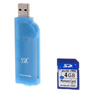 Hi speed Ultra SD Memory Card 4G with SSK Card Reader