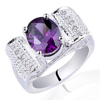 Special Design Women 925 Sterling Silver Cocktail Ring With 8Mm X 10Mm Oval Zircon