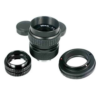 Black 25mm f/1.4 CCTV Lens for Pentax Q C Pentax Q dapter 2 Macro Rings