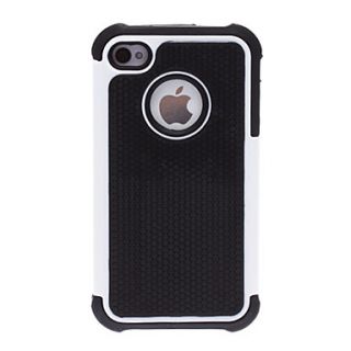 2 in 1 Design Little Hexagon Pattern Hard Case with Silicone Soft Inside Cover for iPhone 4/4S (Assorted Colors)