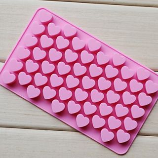 Love Heart Shape Chocolate Tray, Silicone 55 Holes(Color Randoms)