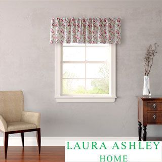 Laura Ashley Whitley 18 inch Floral Valance (White/pink/greenCurtain style ValenceConstruction Rod pocketPocket measures 3 inchesLining Not linedDimensions 18 inches long x 86 inches wideMaterials 100 percent cottonCare instructions Machine washThe