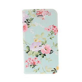 Small Fresh Florals Green Leather Case with Stand for iphone 4/4S