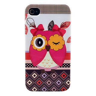 Lovely Owl Pattern Soft TPU IMD Case for iPhone 4/4S