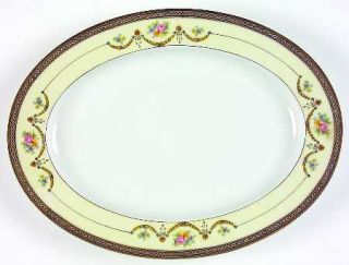 Noritake Marigold 11 Oval Serving Platter, Fine China Dinnerware   Blue,Yellow