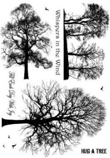 Crafty Individuals Unmounted Rubber Stamp 4.75 X7 Pkg  Winter Trees