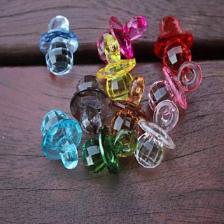 Acrylic Pacifier Baby Shower Favors Party Decorations   Set of 25 (Random Color)