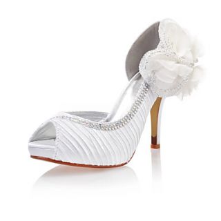 Satin/Lace Womens Wedding Stiletto Heel Pumps Heels With Rhinestone(More Colors)