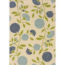 Floral Ivory/ Green Outdoor Area Rug (310 X 56)