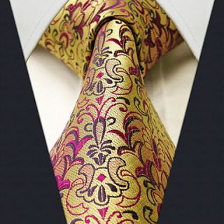 Business Gold Floral Print Necktie