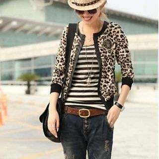 WomenS Cool Leopard Print Short Jackets
