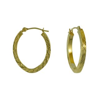 Diamond Cut 14K Gold 18mm Hoop Earrings, Womens