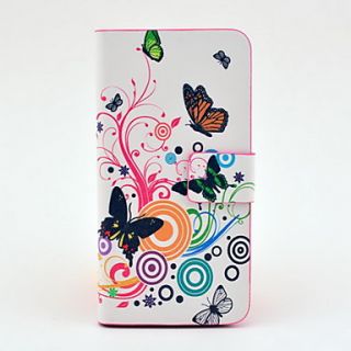 Butterfly Pattern Full Body Leather Tpu Case for iPhone 5/5S
