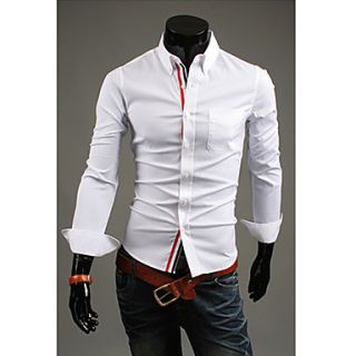 Mans Long Sleeve Pure Color Cotton Shirts