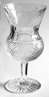 Edinburgh Crystal Thistle (Cut) Water Goblet   Cut,Thistle Flower,Cross Hatch,Pa