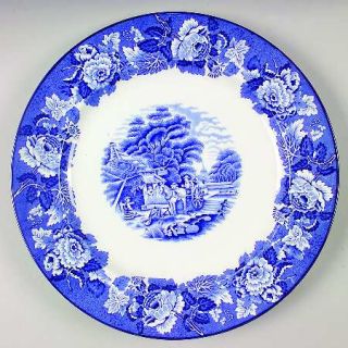 Enoch Wood & Sons English Scenery Blue (Blue Backs,Smooth) 12 Chop Plate/Round