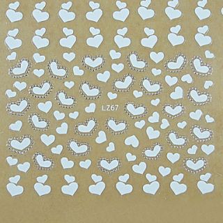 1PCS Shiny Bright Heart shaped ABS Nail Art Sticker with DIY Glitter Rhinestones Decoration