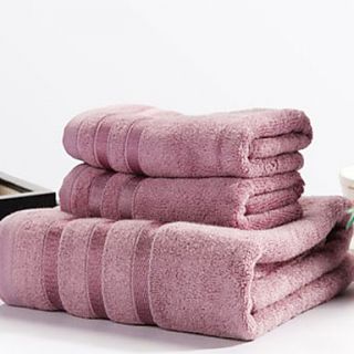 Bath Towel Set,3 Pack Terry 100% Cotton Solid Colour(1 Bath Towel,2 Hand Towels)