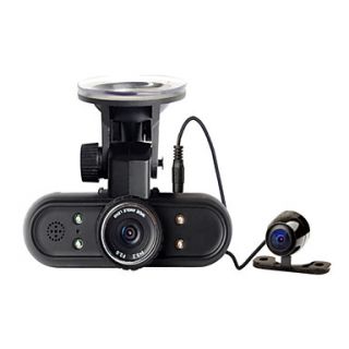 1.5 Inch LCD HD 720P Dual Camera Car Video Recorder DVR With G Sensor Motion Detection Sos Button Function