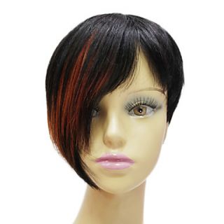 Rihanna Hairstyle Hand tied 100% Real Human Hair Short Mixed Color Straight Celebrity Wigs