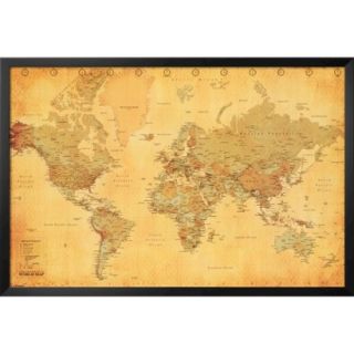 Art   Vintage World Map Framed Poster
