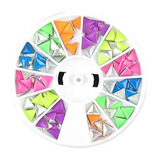 1PCS Wheel Colorful Triangle Shape Rivet Nail Decorations