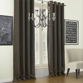 (One Pair Grommet Top) Classic Solid Polyester Calm Blackout Curtain