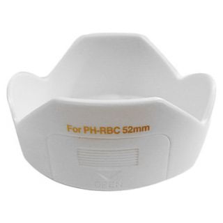PH RBC Lens Hood Shade for Pentax DA 18 55mm f/3.5 5.6 AL WR 52mm Filter Thread (White)