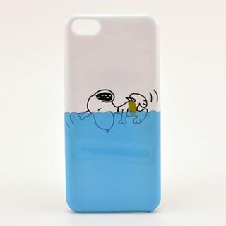 Swiming Dog Cartoon Pattern Plastic Back Case for iPhone 5C