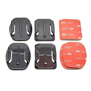 2x Flat and 2x Curved Mounts with 3M Adhesive Pads for GoPro Hero3/2/1
