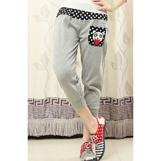 Womens Casual Splashy Fashioable with Bears Cute Leisure Cropped Trousers Pants
