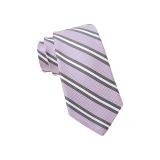 Wembley Limerick Gingham Stripe Tie, Purple, Mens