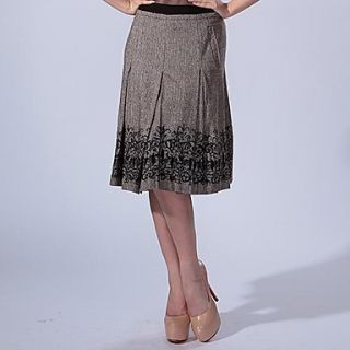 Cerel Elegant Jacquard Full Skirt Midi Skirt
