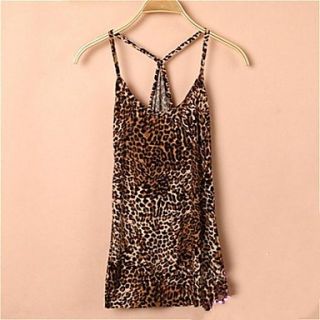 Womens Leopard Print Cotton Vest