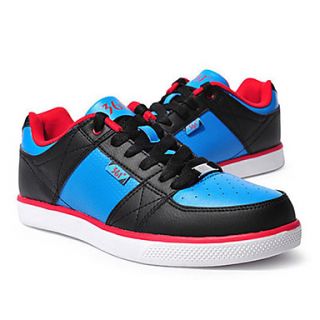 361°Anti Wear Black Blue PU Leather Mens Low Casual/Board Shoes