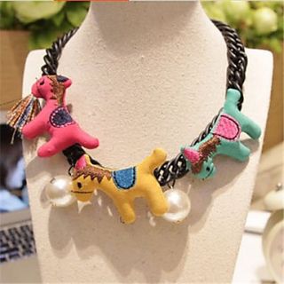 Daphne Cute Three Small Horses Necklace(Screen Color)