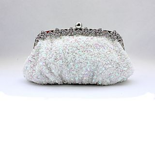 Kaunis WomenS Fashion Diamond Beaded Evening Bag(White)