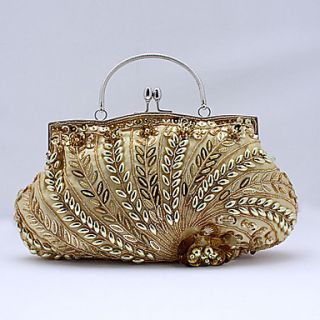 Kaunis WomenS Fashion Handmade Beaded Bag(Gold)