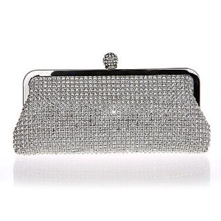 Jiminy Womens Top Grade Diamond Evening Clutch Bag(Silver)