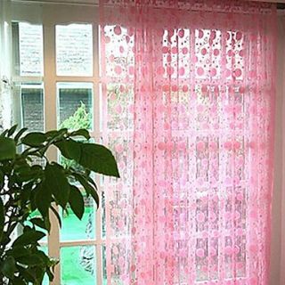 Romantic Solid Circle Pattern Curtain Line   Random Colors (39W × 79L)