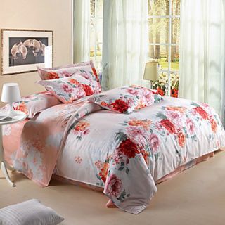 Pinshang Pure Cotton Flowers Print Four Piece(Screen Color)