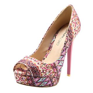 Fabric Womens Stiletto Heel Peep Toe Pumps/Heels Shoes