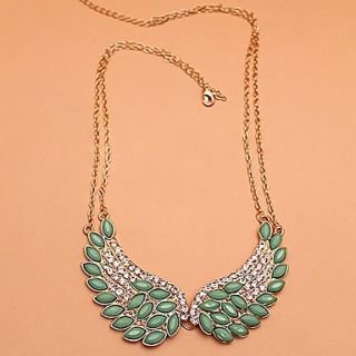 Shining Elegant Alloy Gemstone Angel Wings Necklace (Screen Color)